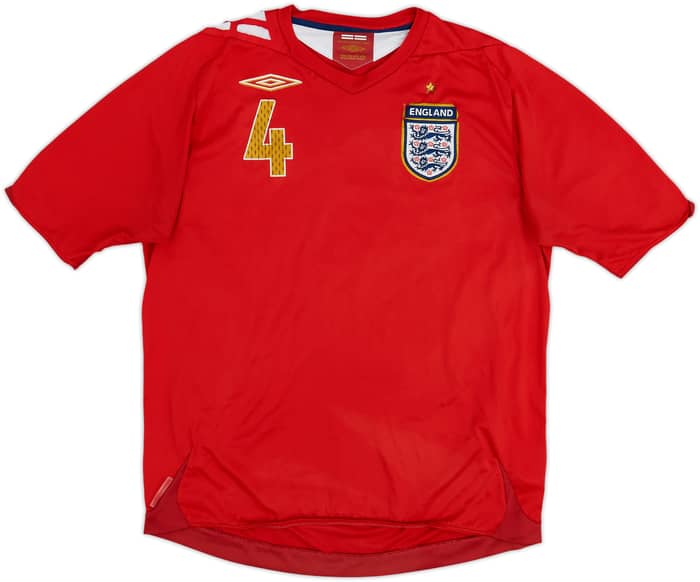 2006-08 Inglaterra Camiseta de visitante Gerrard #4 - 6/10 - (L)