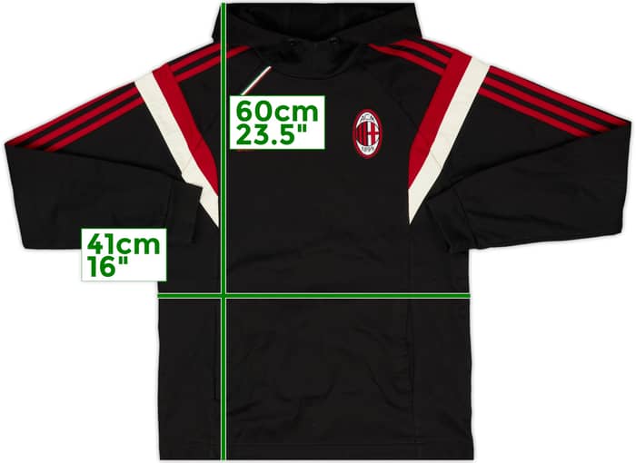 2014-15 AC Milan adidas Hooded Sweat Top - 6/10 - (S)