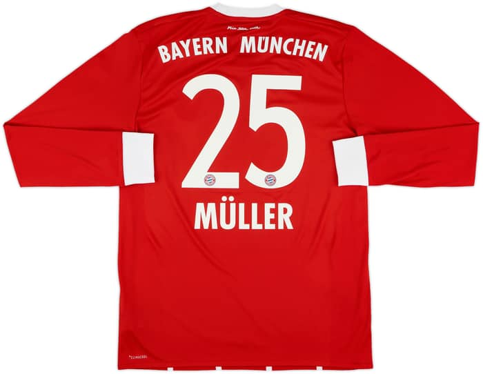 2017-18 Bayern Munich Home L/S Shirt Muller #25 - 10/10 - (M)