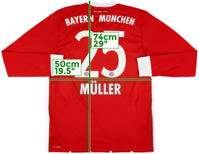2017-18 Bayern Munich Home L/S Shirt Muller #25 - 10/10 - (M)