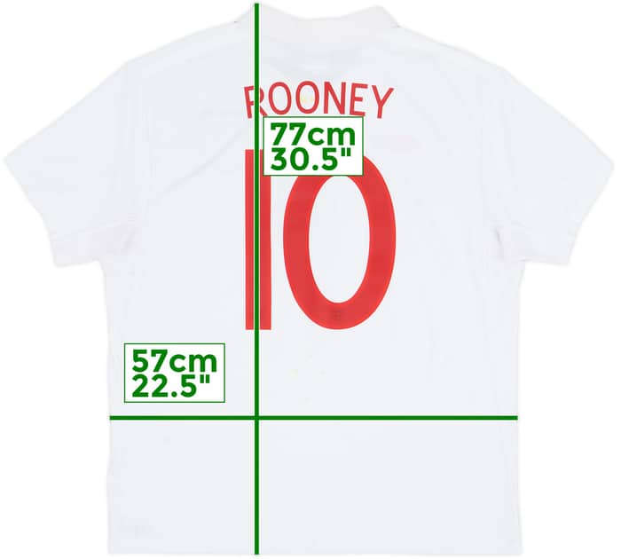 2009-10 England Home Shirt Rooney #10 - 7/10 - (XL)