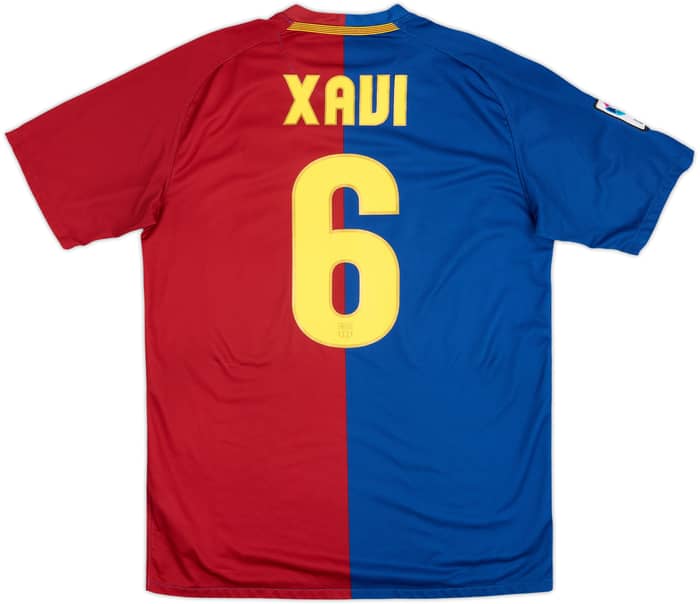 2008-09 Barcelona Home Shirt Xavi #6 - 9/10 - (M)