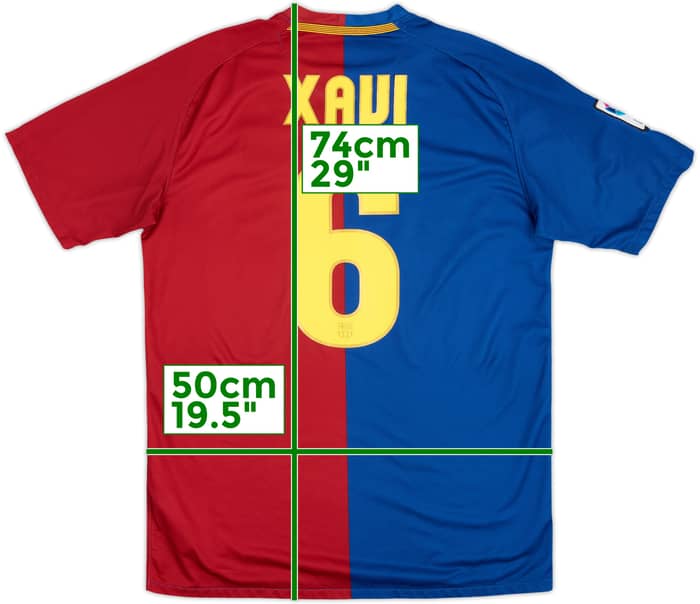 2008-09 Barcelona Home Shirt Xavi #6 - 9/10 - (M)