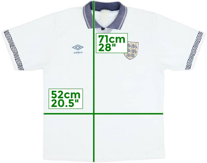 1990-92 England Home Shirt - 5/10 - (M)