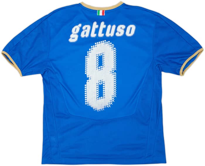 2007-08 Italy Home Shirt Gattuso #8 - 4/10 - (XL.Boys)