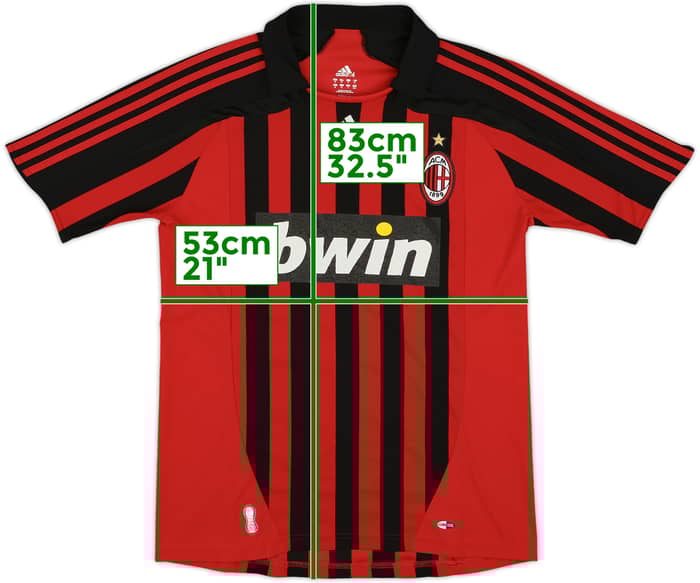2007-08 AC Milan Home Shirt #3 - 6/10 - (M)