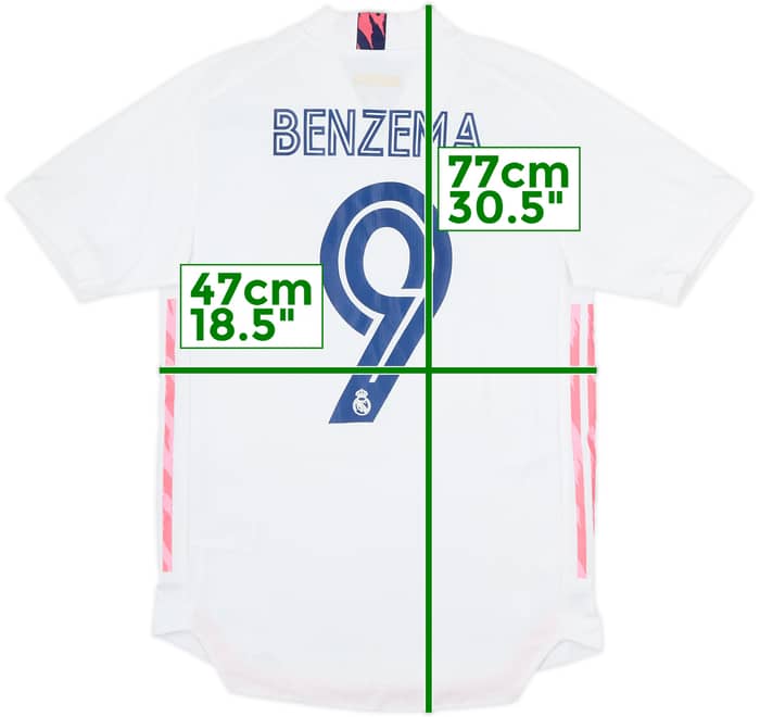 2020-21 Real Madrid Player Issue Home Shirt Benzema #9 - 6/10 - (S)