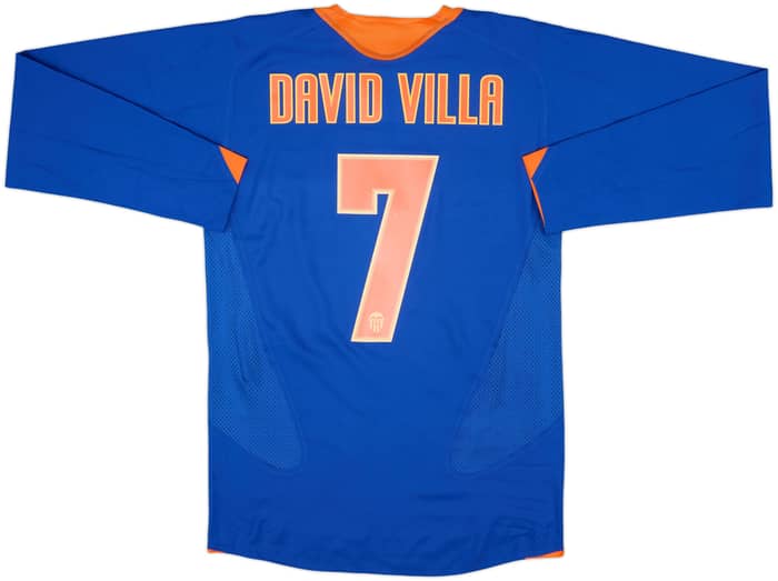2005-06 Valencia Player Issue Away L/S Shirt David Villa #7 - 6/10 - (S)