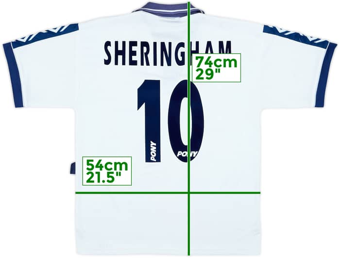 1995-97 Tottenham Home Shirt Sheringham #10 - 8/10 - (M)