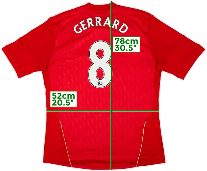 2010-12 Liverpool Camiseta Local Gerrard #8 - 7/10 - (L)