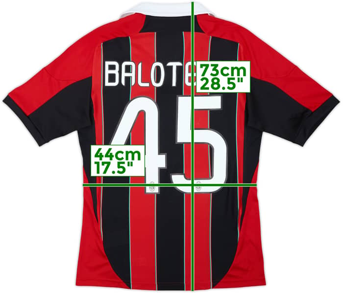 2012-13 AC Milan Home Shirt Balotelli #45 - 6/10 - (S)