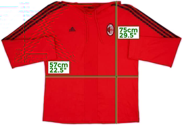 2008-09 AC Milan adidas Hooded Top - 8/10 - (L)