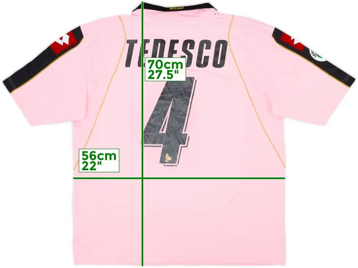 2009-10 Palermo Home Shirt Tedesco #4 - 5/10 - (L)