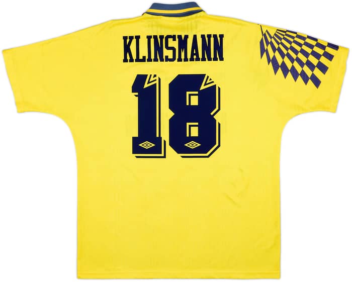 1991-95 Tottenham Away Shirt Klinsmann #18 - 7/10 - (XL)