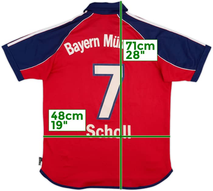 1999-01 Bayern Munich Home Shirt Scholl #7 - 8/10 - (XL.Boys)