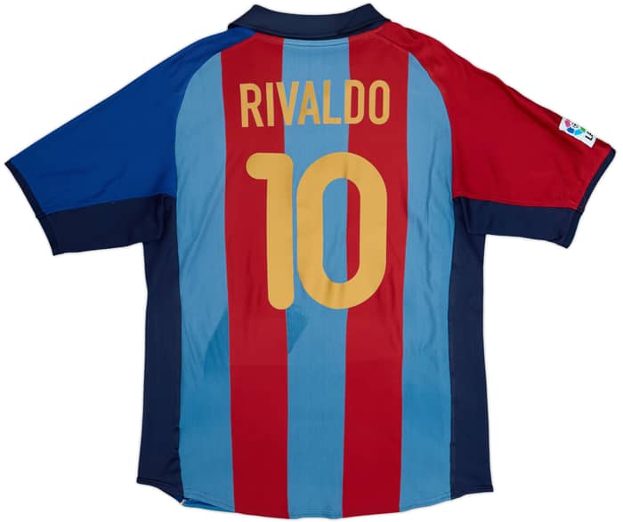 2001-02 Barcelona Home Shirt Rivaldo #10 - 6/10 - (M)