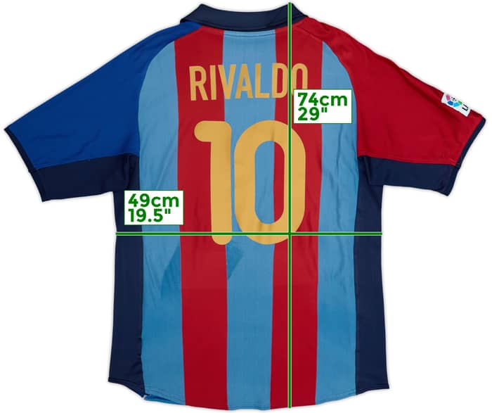 2001-02 Barcelona Home Shirt Rivaldo #10 - 6/10 - (M)
