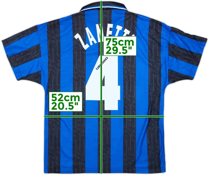 1996-97 Inter Milan Home Shirt Zanetti #4 - 6/10 - (M)