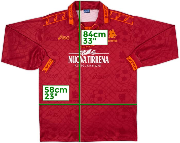 1994-95 Roma Home L/S Shirt #11 - 7/10 - (XL)
