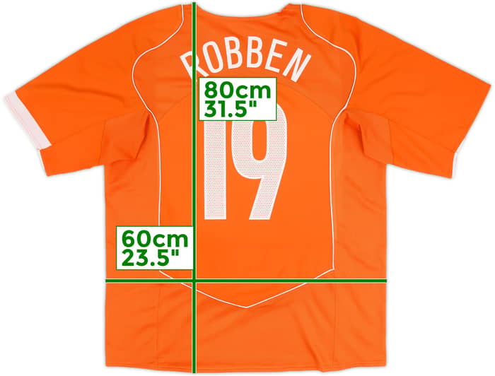 2004-06 Netherlands Home Shirt Robben #19 - 6/10 - (XL)
