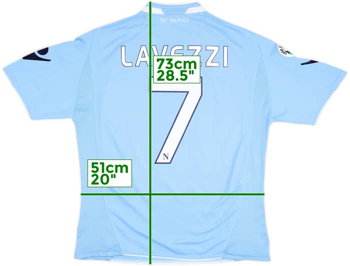 2009-10 Napoli Home Shirt Lavezzi #7 - 6/10 - (L)