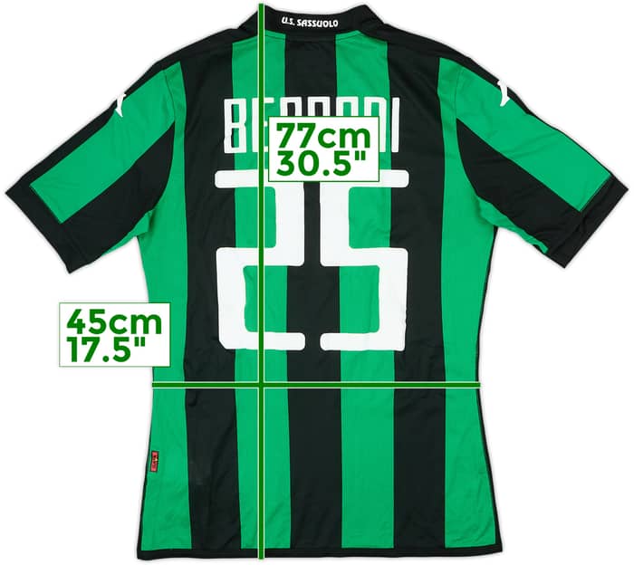 2016-17 Sassuolo Player Issue Home Shirt Berardi #25 - 8/10 - (L)