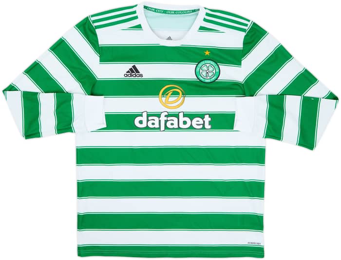 Camiseta de local de manga larga del Celtic 2021-22 Kyogo #8 - 8/10 - (L)