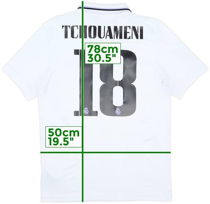 2022-23 Real Madrid Home Shirt Tchouameni #18 - 8/10 - (M)