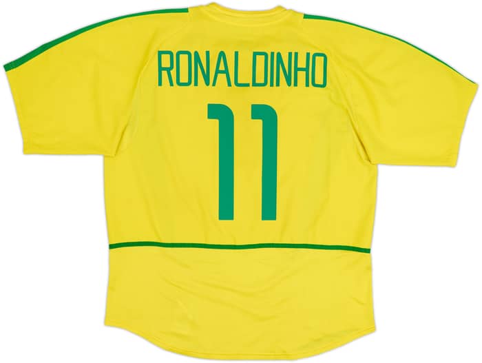 2002-04 Brazil Home Shirt Ronaldinho #11 - 6/10 - (XL)