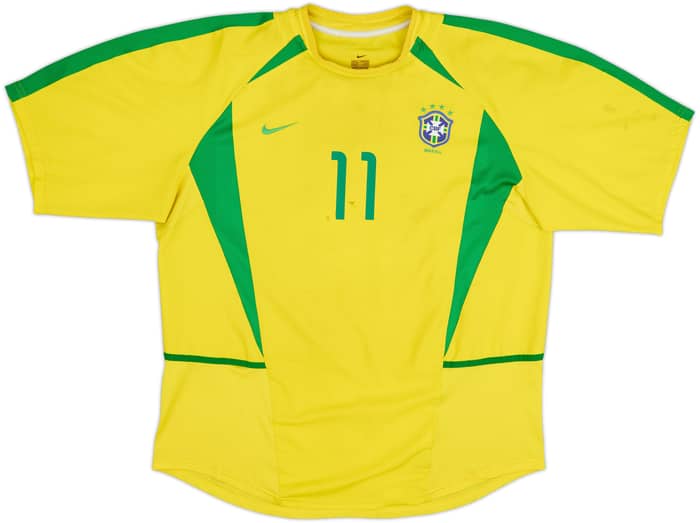 2002-04 Brazil Home Shirt Ronaldinho #11 - 6/10 - (XL)