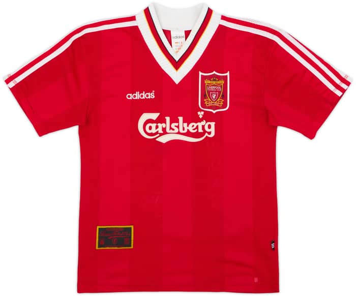1995-96 Liverpool Home Shirt Barnes #10 - 8/10 - (L.Boys)