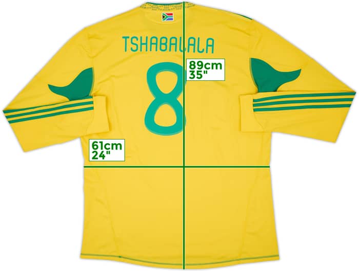 Camiseta de local de manga larga de Sudáfrica 2009-11 Tshabalala #8 - 8/10 - (3XL)
