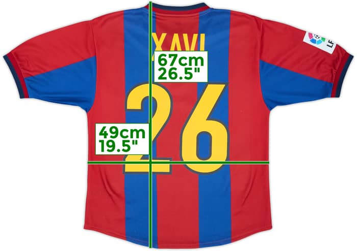 1998-00 Barcelona Home Shirt Xavi #26 - 8/10 - (14-16 Years)