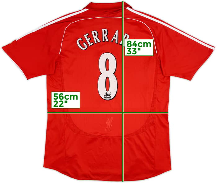 2006-08 Liverpool Home Shirt Gerrard #8 - 7/10 - (XL)