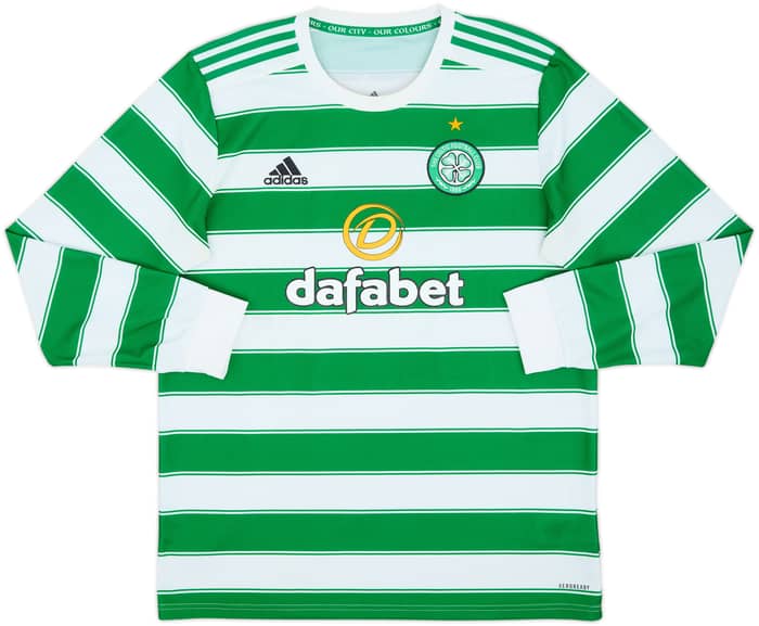 2021-22 Celtic Home L/S Shirt Kyogo #8 - 7/10 - (L)