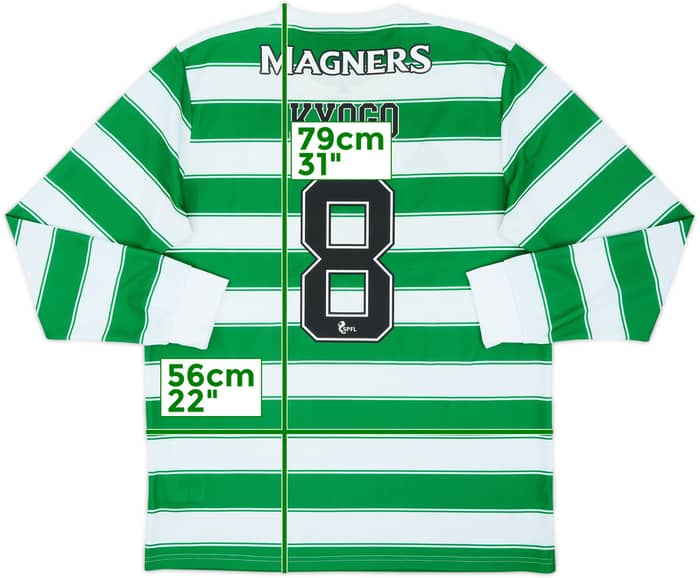 2021-22 Celtic Home L/S Shirt Kyogo #8 - 7/10 - (L)