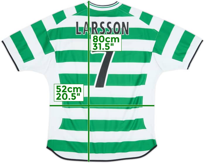 2001-03 Celtic Home Shirt Larsson #7 - 9/10 - (L)