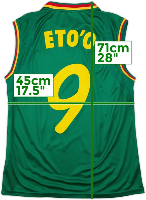 2002 Cameroon Home Vest Shirt Eto'o #9 - 6/10 - (L)