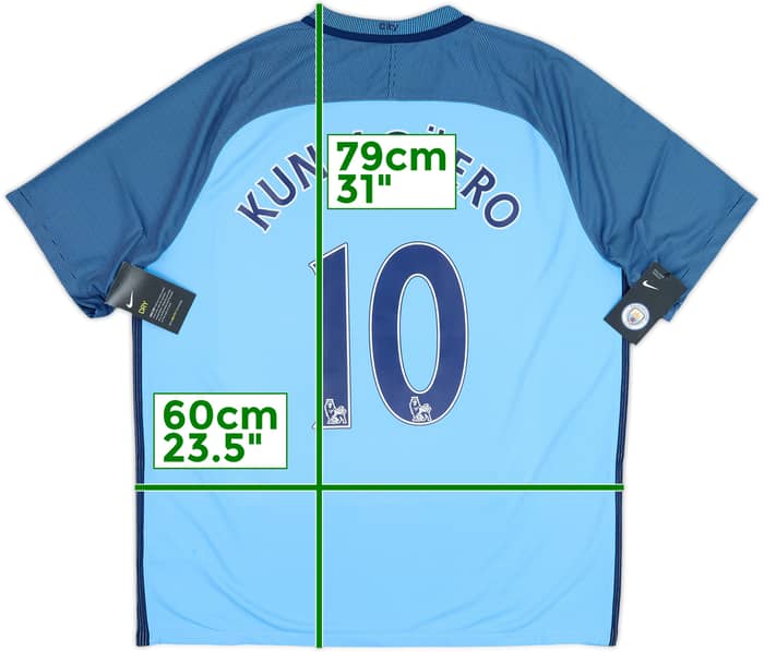 2016-17 Manchester City Home Shirt Kun Aguero #10 (XL)