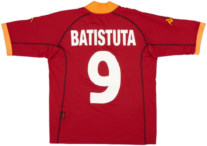 2001-02 Roma Home Shirt Batistuta #9 - 6/10 - (L)