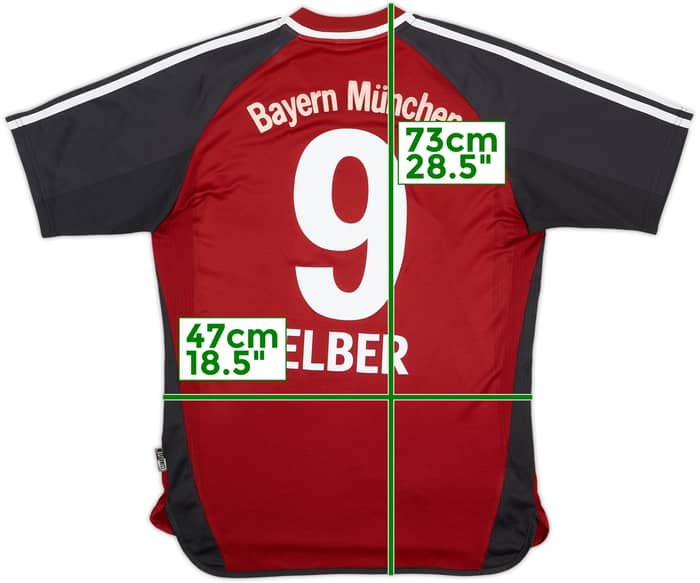 2001-02 Bayern Munich Home Shirt Elber #9 - 6/10 - (XL.Boys)