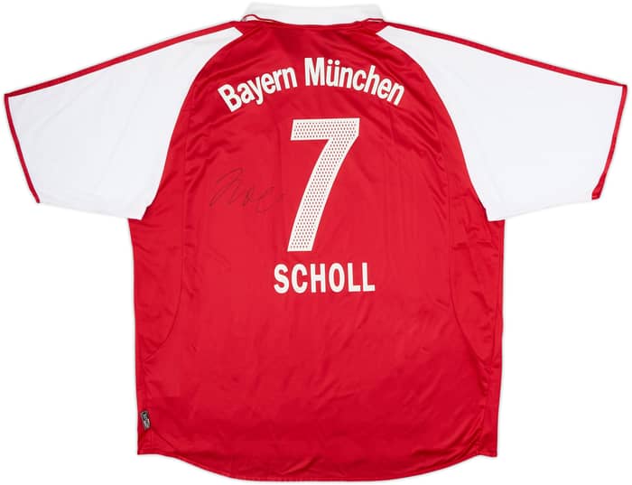 2003-04 Bayern Munich Signed Home Shirt Scholl #7 - 9/10 - (XXL)