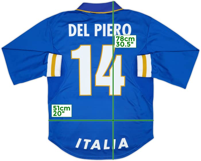 1996-97 Italy Player Issue Home L/S Shirt Del Piero #14 - 9/10 - (L)