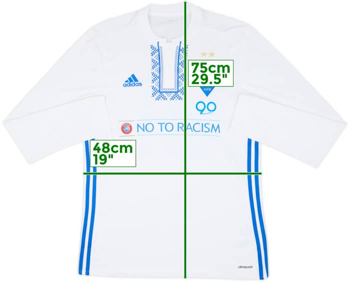2016-18 Dynamo Kyiv Match Issue Home L/S Shirt #21