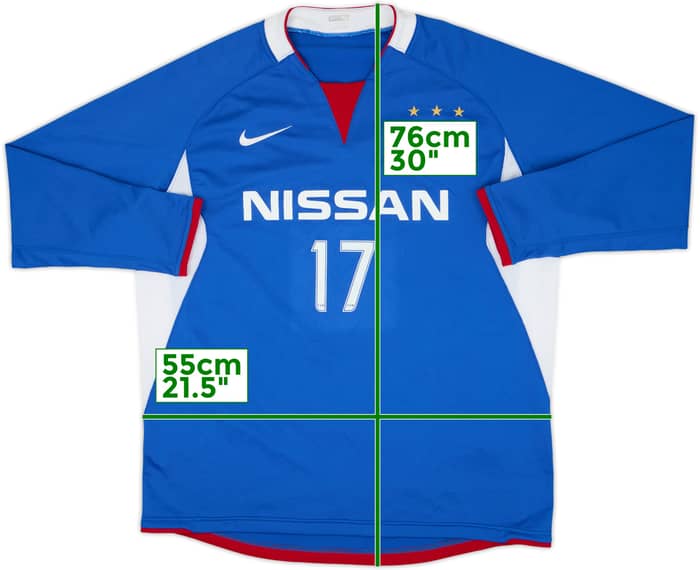 2008-09 Yokohama Marinos Home L/S Shirt #17 - 8/10 - (XL)