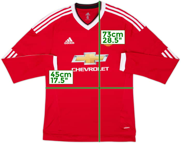 2015-16 Manchester United Match Issue Home L/S Shirt #27