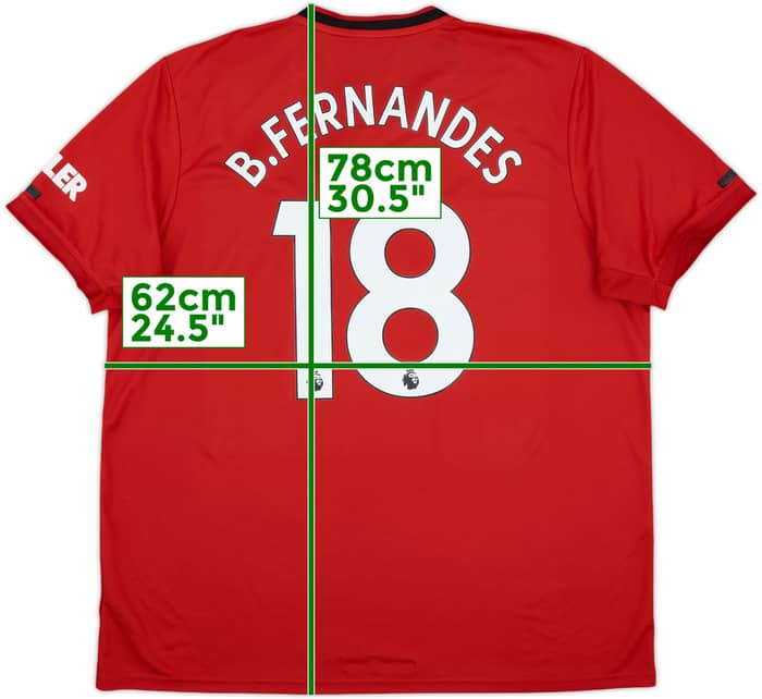 2019-20 Manchester United Home Shirt B.Fernandes #18 - 6/10 - (XXL)