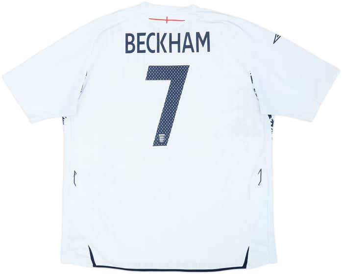 2007-09 England Home L/S Shirt Beckham #7 - 5/10 - (3XL)