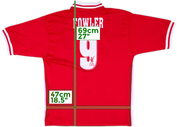 1996-98 Liverpool Home Shirt Fowler #9 - 9/10 - (L)