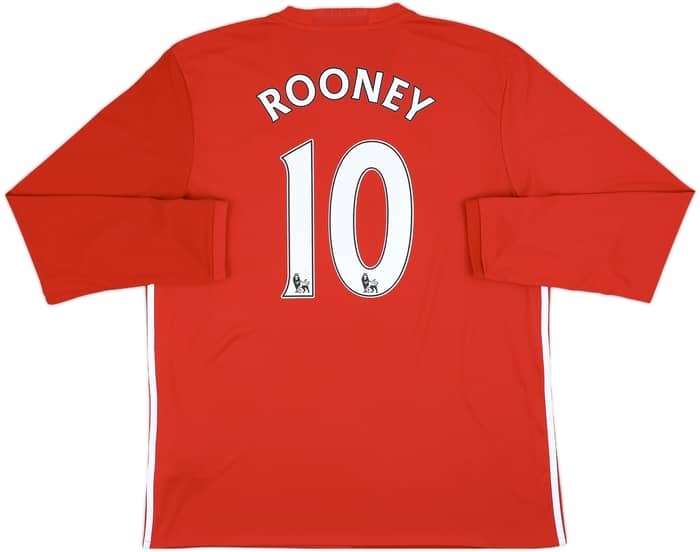 2016-17 Manchester United Home L/S Shirt Rooney #10 - 6/10 - (XL)